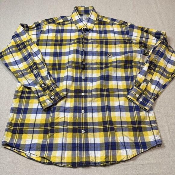 Cinch Shirt Medium Yellow Plaid Long Sleeve Button Down Western Pocket Cowboy - Picture 3 of 6